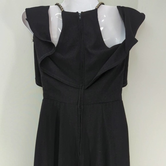 Speechless Rhinestone Straps Halter Neck Maxi Black Dress Size 3 (XS) - Picture 6 of 14
